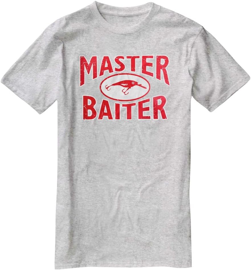 Nu Image E019 Master Baiter Funny Fishing Tee Grey Medium