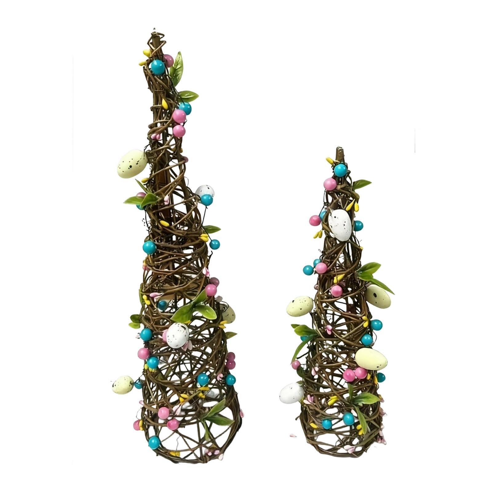 Generic 2 Decorazioni Pasquali per La Tavola, Centrotavola a Forma di Torre con Uova Decorative.