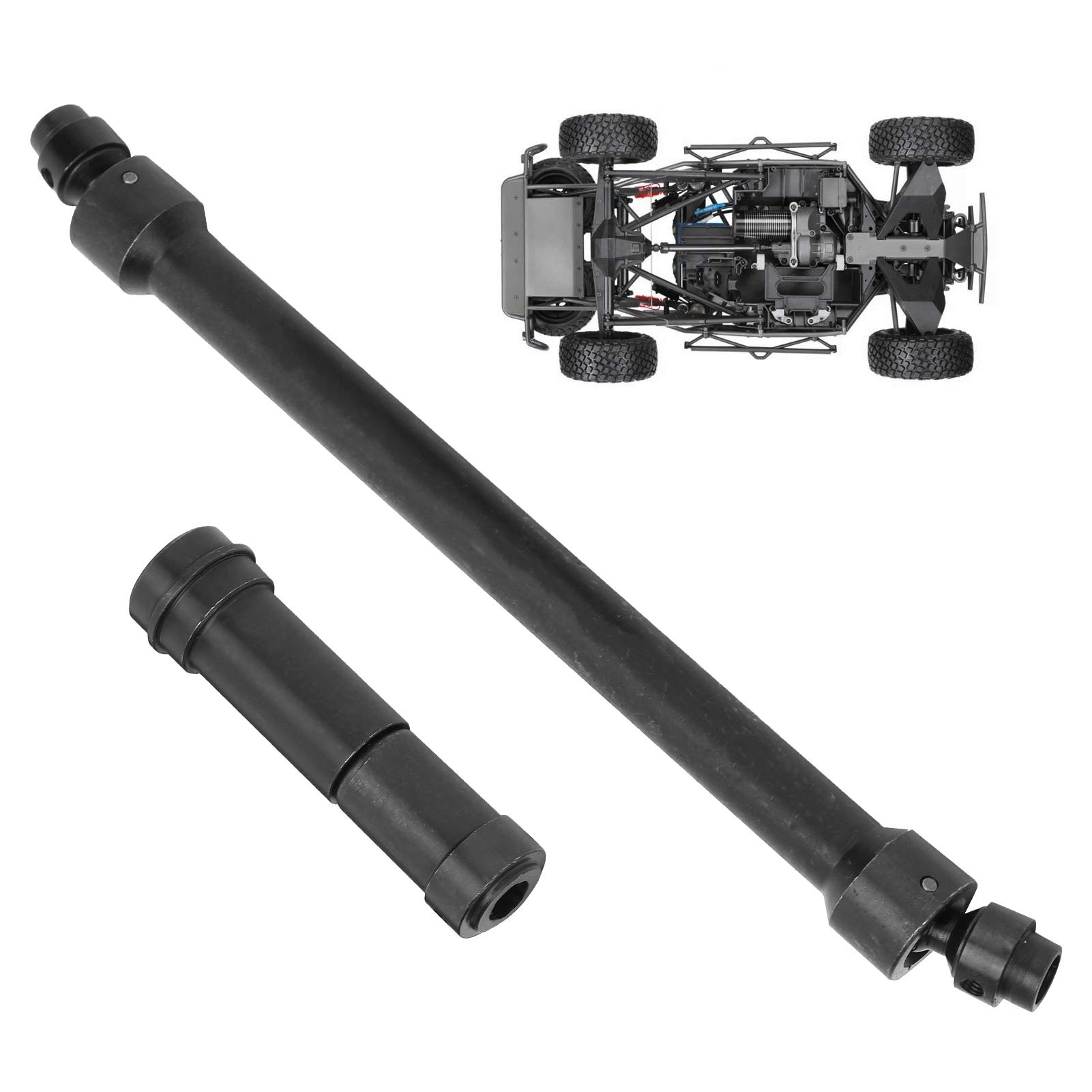 Arbre de transmission RC, arbre central arrière en acier dur + arbre d'entraînement avant avec vis Accessoire RC compatible avec Traxxas UDR Unlimited Desert Racing 1/7 RC Car
