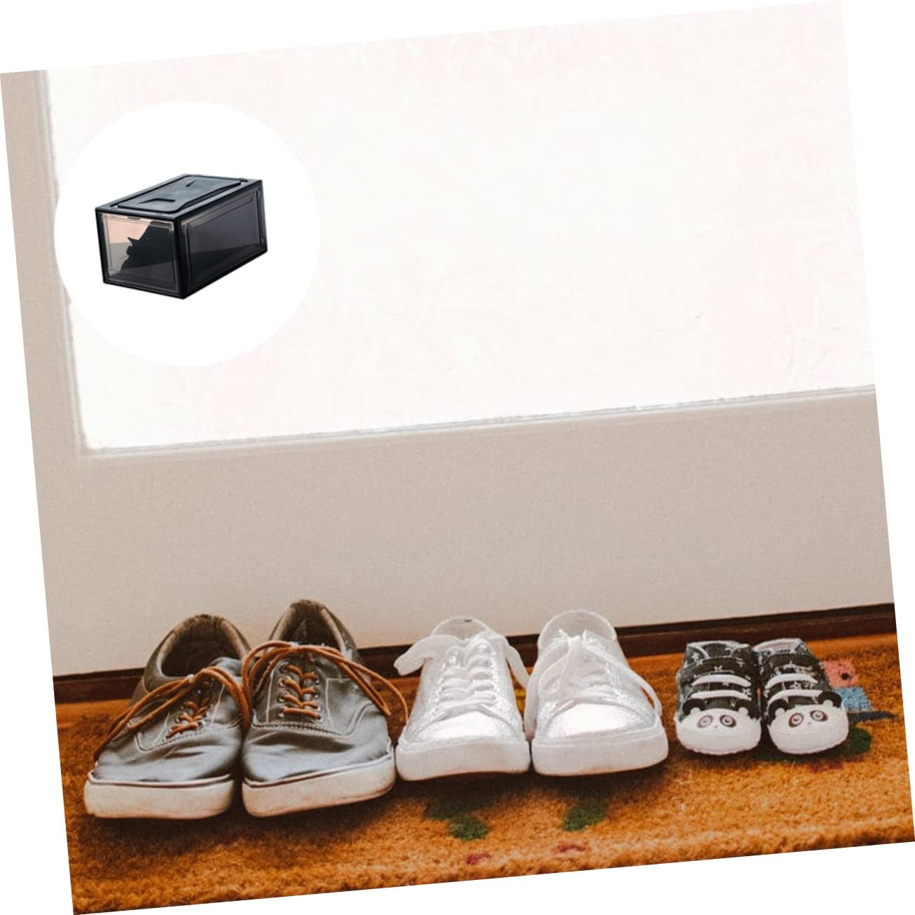 CHILDWEET Sneaker Case Shoe Box Display Shoe Cabinet Clamshell Pattern Box Cardboard Hidden Storage