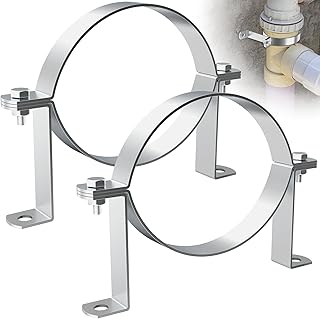 6 Inch B Vent Wall Strap Round Gas Vent Pipe Strap Adjustable Wall Strap Round Gas Vent Pipe Strap for Metal Pipes, Plastic Ventilation Pipes, Chimney Pipes, Drainage Pipes (2 Pcs)