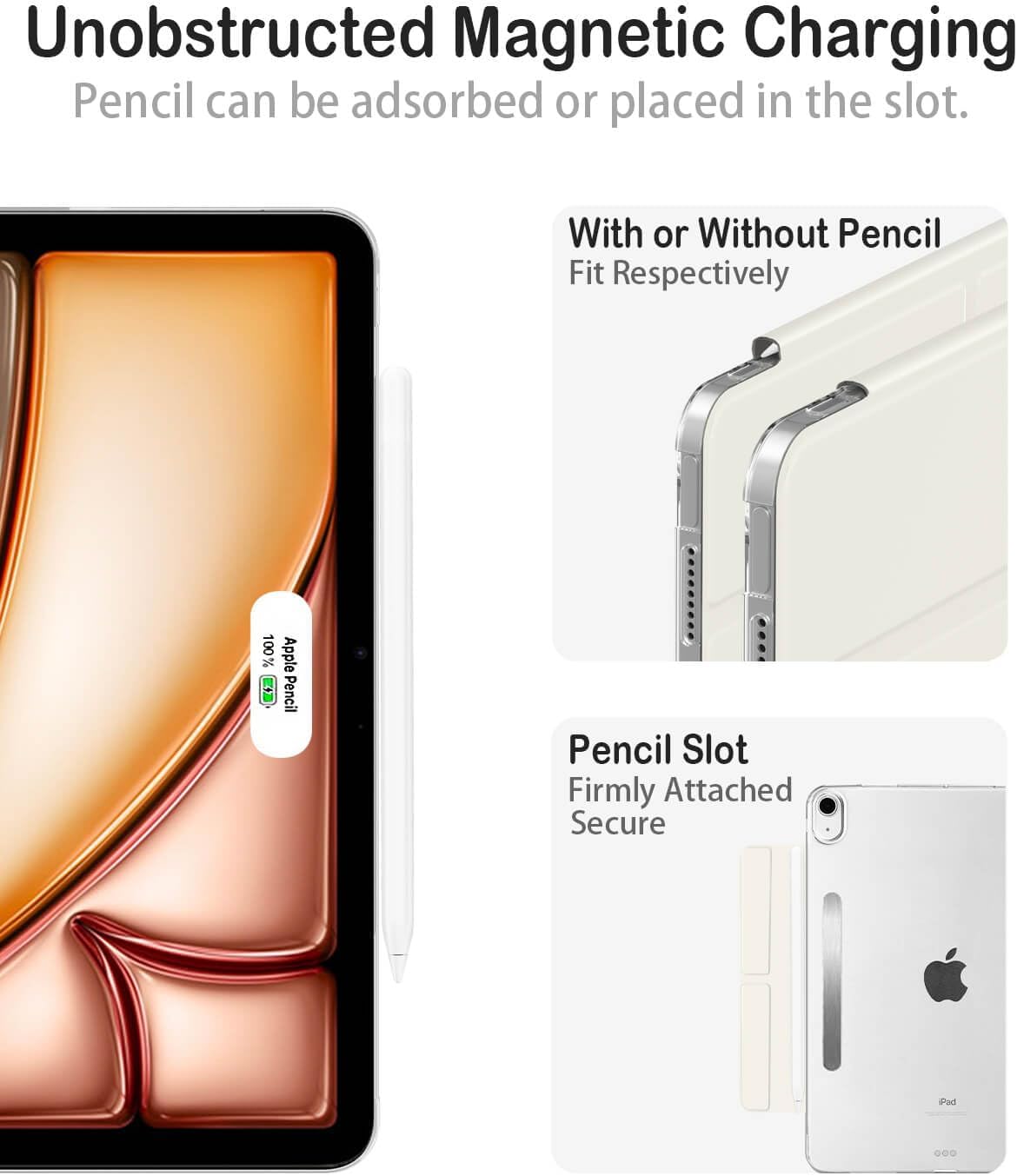 Feams Y Fold Folio for iPad Air 11 inch Case M4/M3/M2 (2026/2025/2024), iPad Air 5th/4th Gen 10.9 Inch 2022/2020, Y-Shaped Stand Magnetic Detachable Front Cover with Clasp & Auto Sleep, Gray