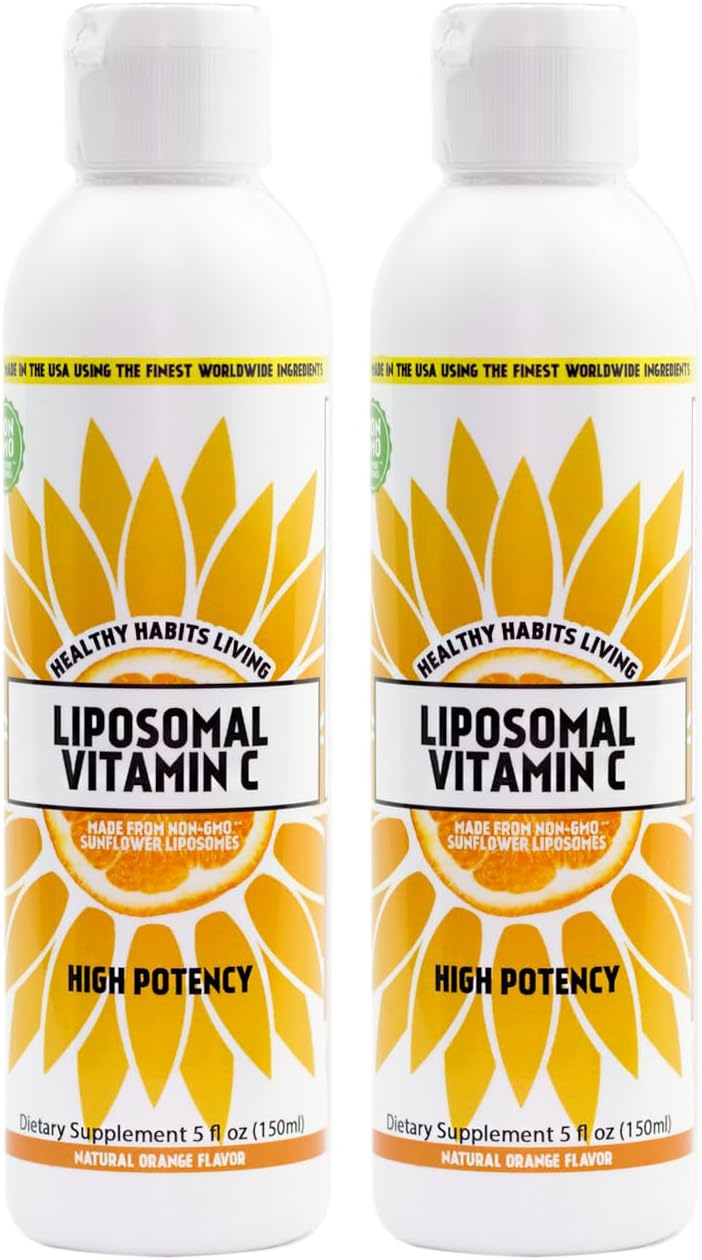 Healthy Habits Living Liposomal Vitamin C - Made in the USA with Non-GMO Sunflower Liposomes - 1,000 mg per Serving (Pack of 2)