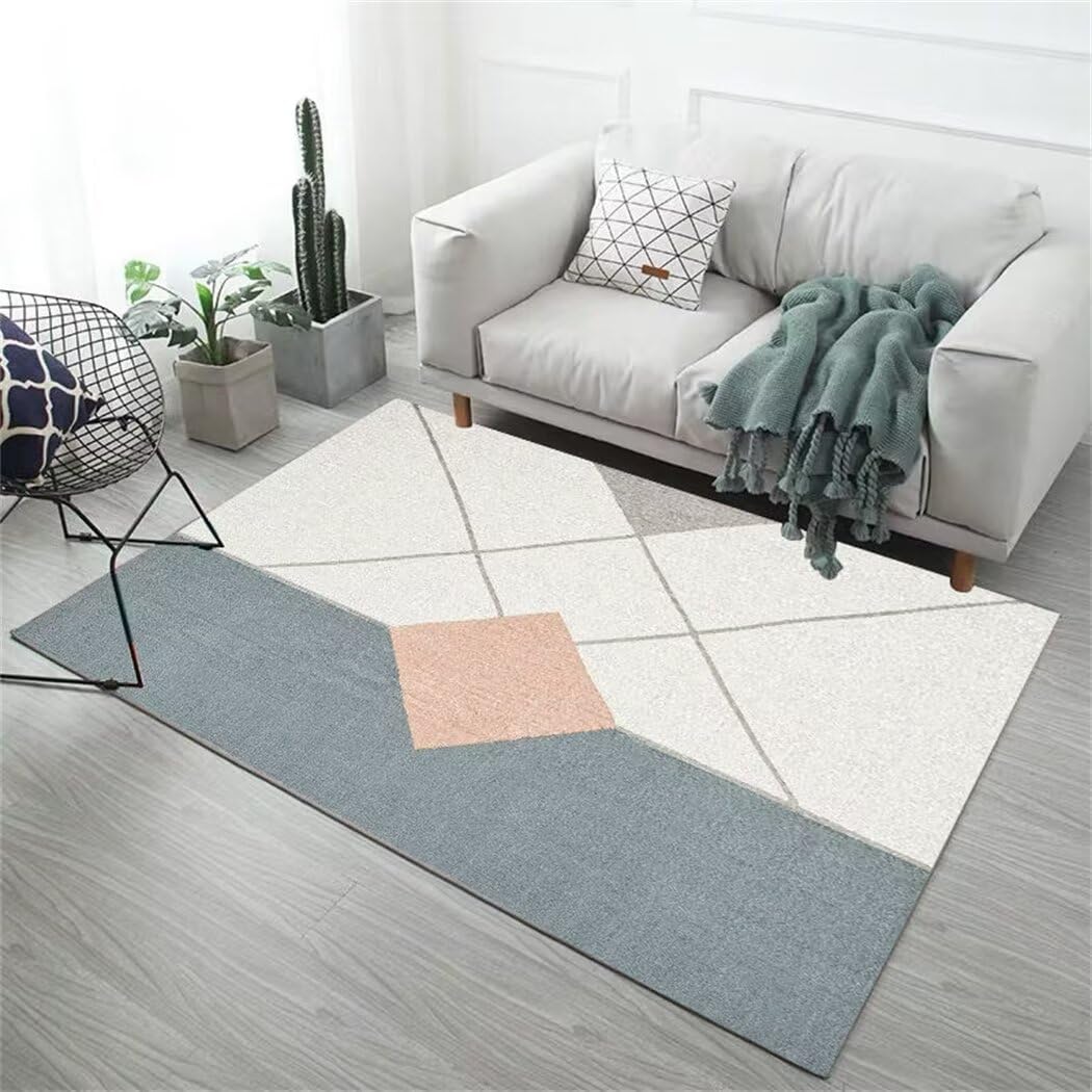 Tapis de maison lavable en machine beige 160x220cm doux à poils courts