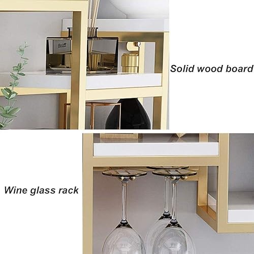 Miniatura 3 de Estante de vino para colgar en la pared, soporte de botella de metal para colgar en la pared, soporte de copas de vino para copas de vino, estantes
