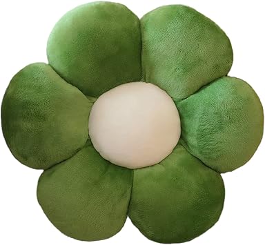 Flower Cushion, Plush Floor Pillows Room Decorative Throw Pillows Sofa Cushion Office Leisure and Comfortable Pillow Crystal Velvet Green,30cm*30cm