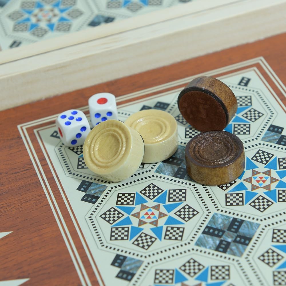 Magnifique Jeu d'échecs en Bois 3 en 1 fabriqué à la Main échecs