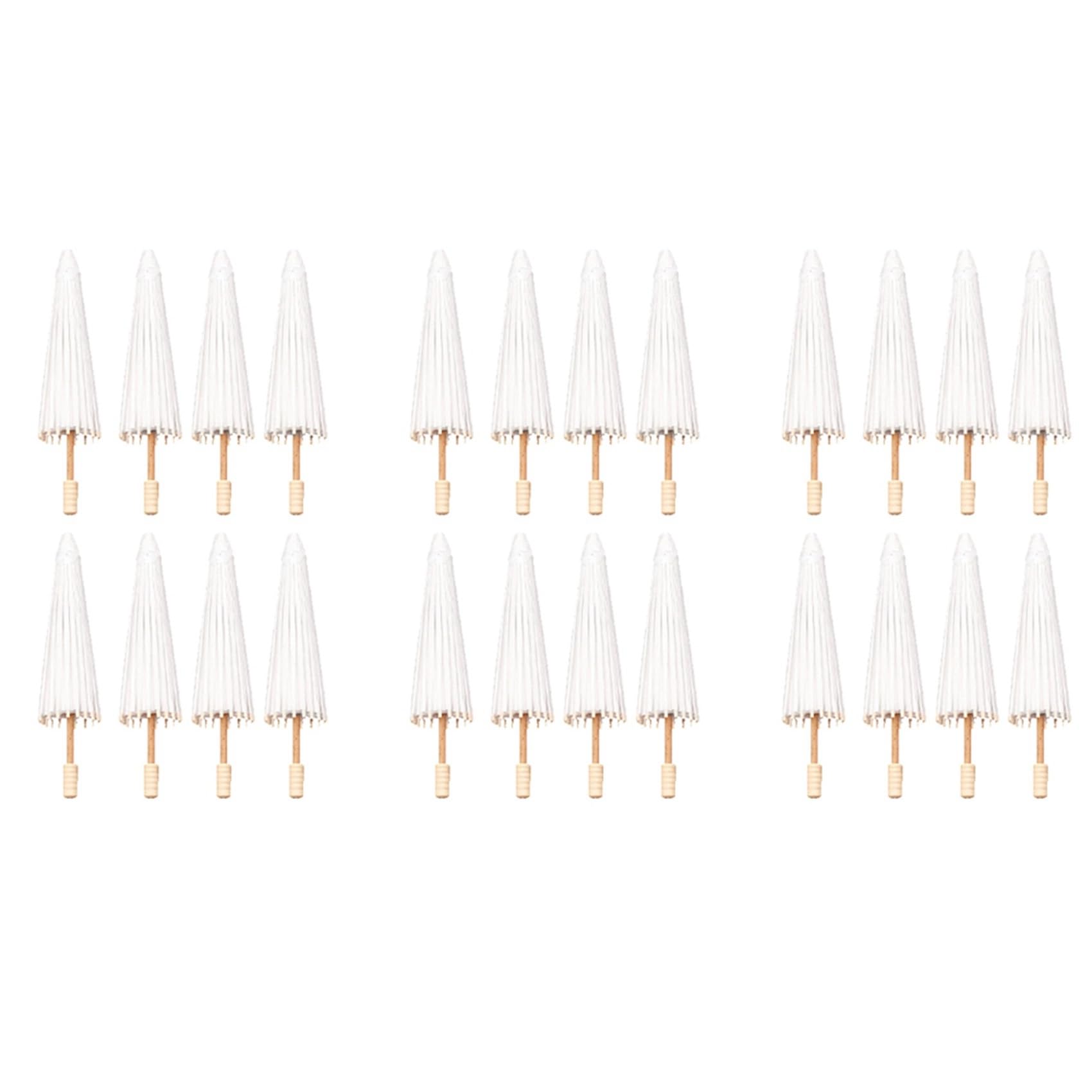 Hndhbfgrt 24PCS Paper Parasol Wedding Umbrella Party Favor 30cm Bamboo Umbrellas for Bridal Shower Centerpieces Photo Props