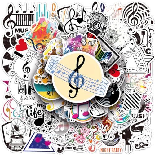 Autocollants Graffiti pour Musicales,Doyomtoy 100 feuilles Autocollants pour Enfants Décoration Musique Autocollants Imperméables pour Guitare, Bagage, Voiture,...