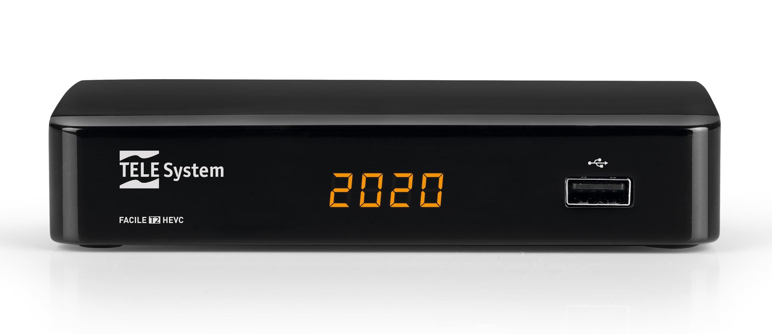 TELE System Decoder Digitale Terrestre FACILE - Tuner DVB-T2 HEVC a 10 bit, Lettore Multimediale USB, Facile Collegamento HDMI e SCART - Autoscan e LCN per Ordinare Canali in Modo Autonomo