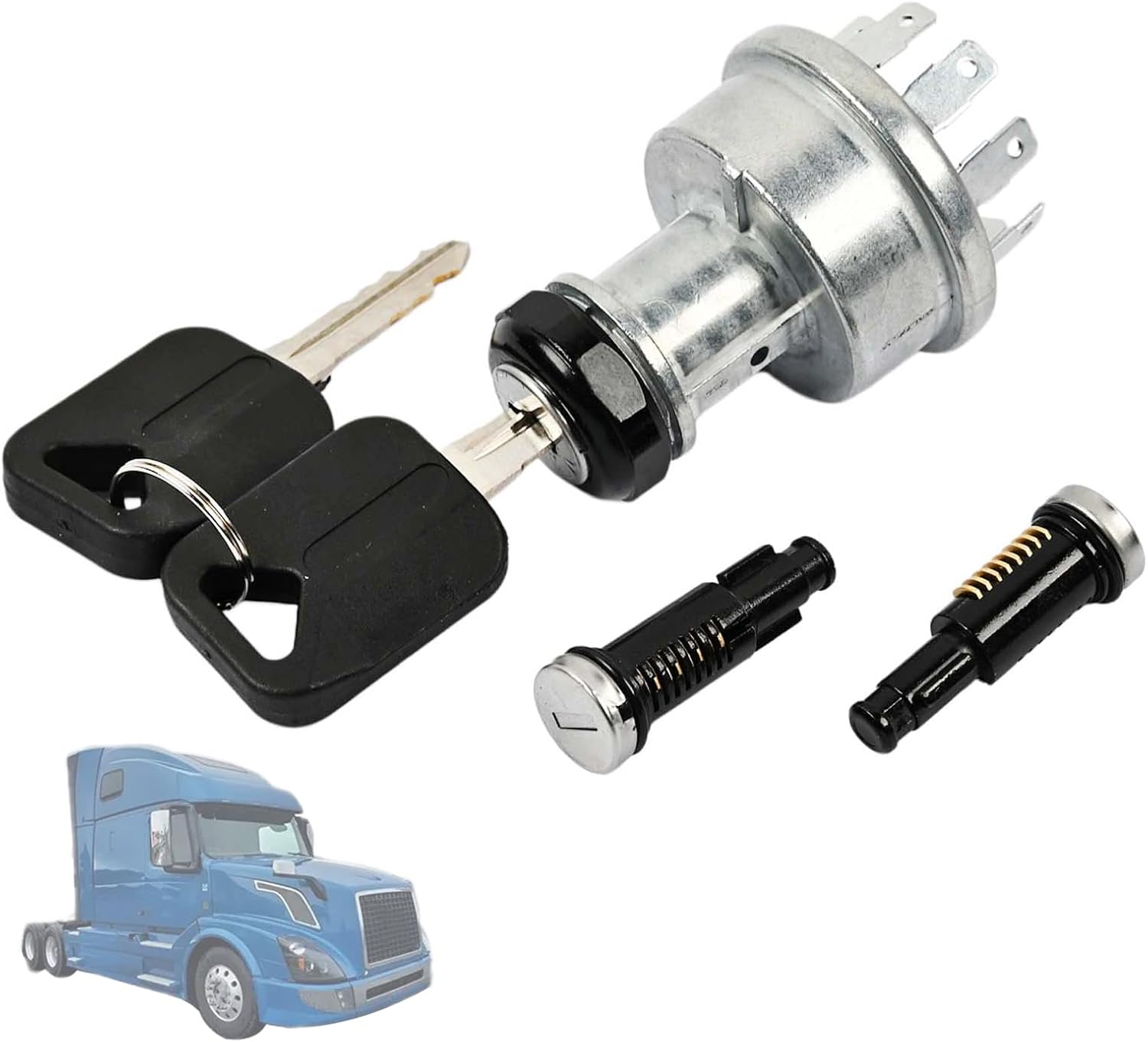 Ignition Switch Door Lock Cylinder Set w/Two Keys Compatible with Volvo VNL 2004-2017 Replace 21780553 577.96531