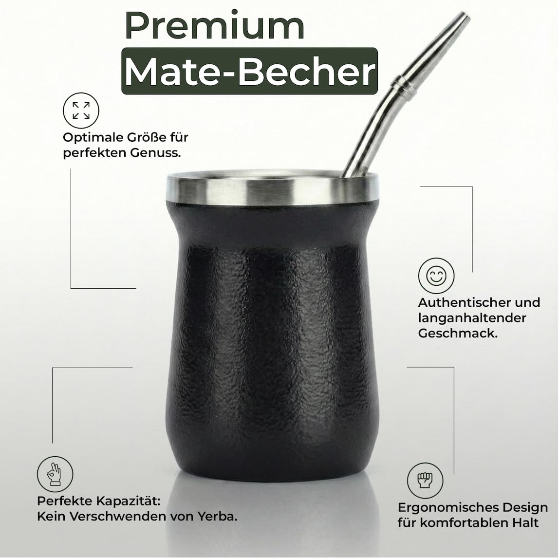 Set Mate Argentino Completo BOTTOSO (1L) - Kit con Thermos Acciaio Inox Doppia Parete 12h Caldo - Include Tazza Mate, Cannuccia (Bombilla), 2 Beccucci Anti-Goccia e Scovolino - Idea Regalo Originale