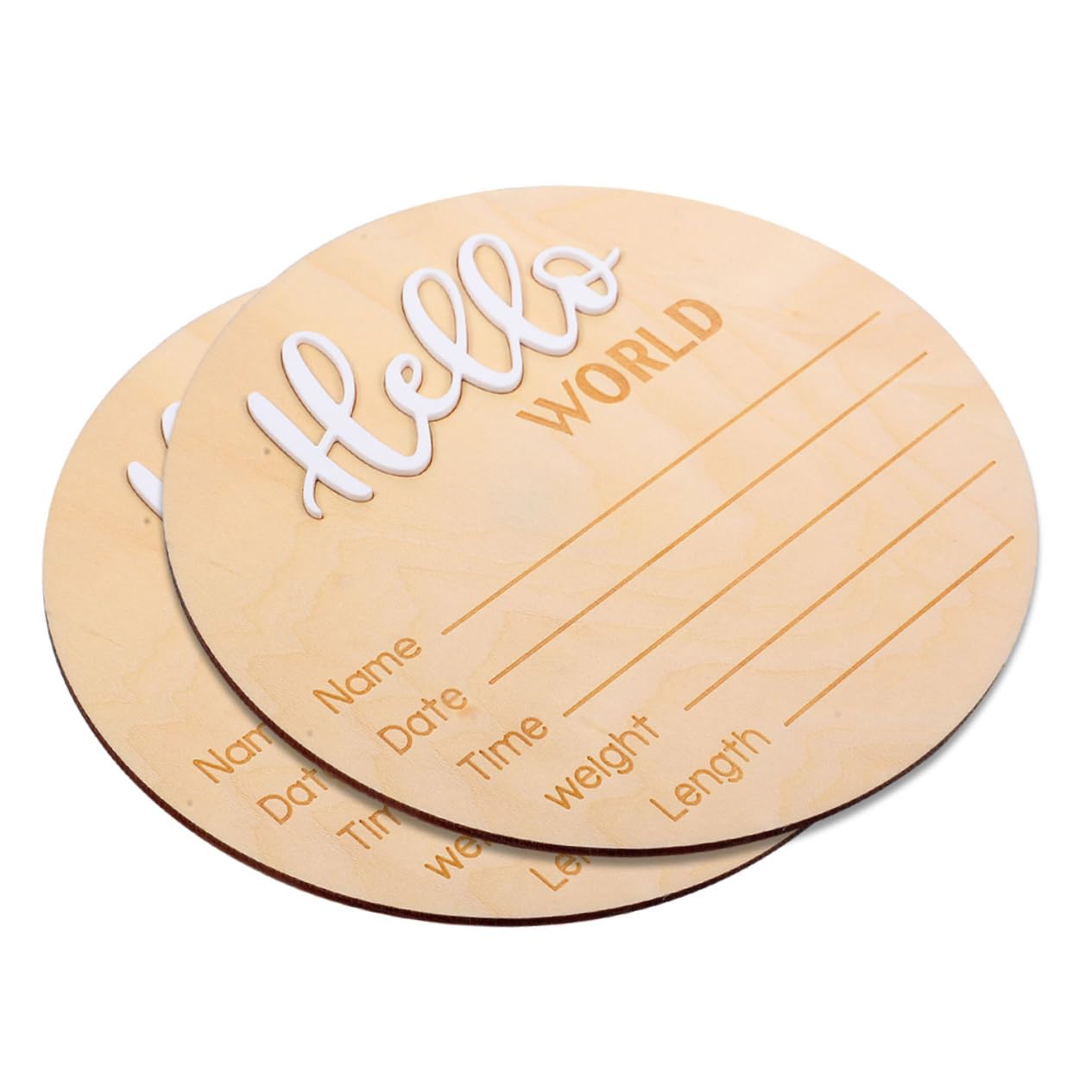 HAPINARY Baby Name Sign Set Newborn Birth Announcement Custom Hospital Sign Wood Round Photo Prop