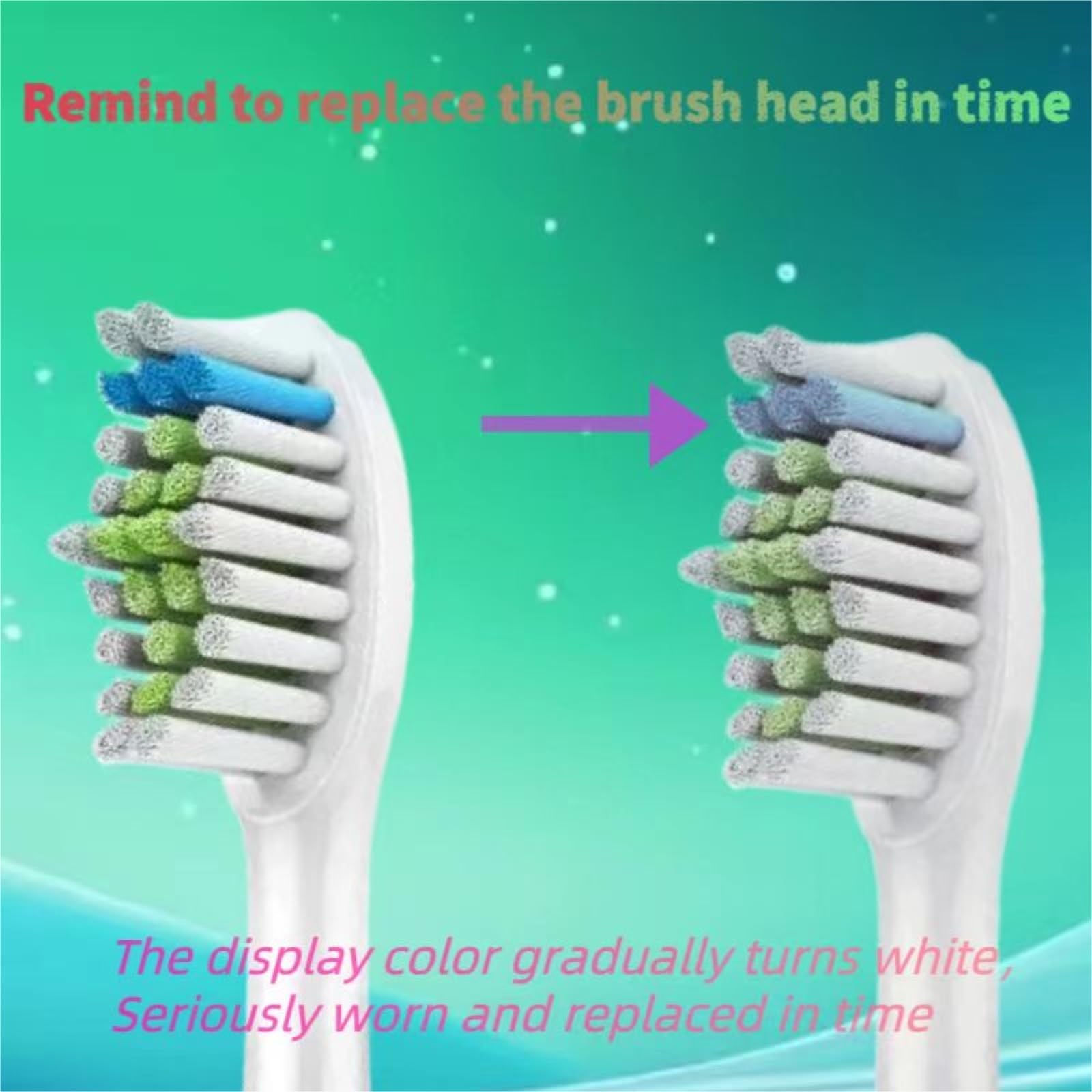 Testina Di Ricambio For Spazzolino Elettrico. Compatibile Con Philips HX3734/03 HX6616/52 HX6616/50 HX6616/51 HX9954(8 white brush heads)