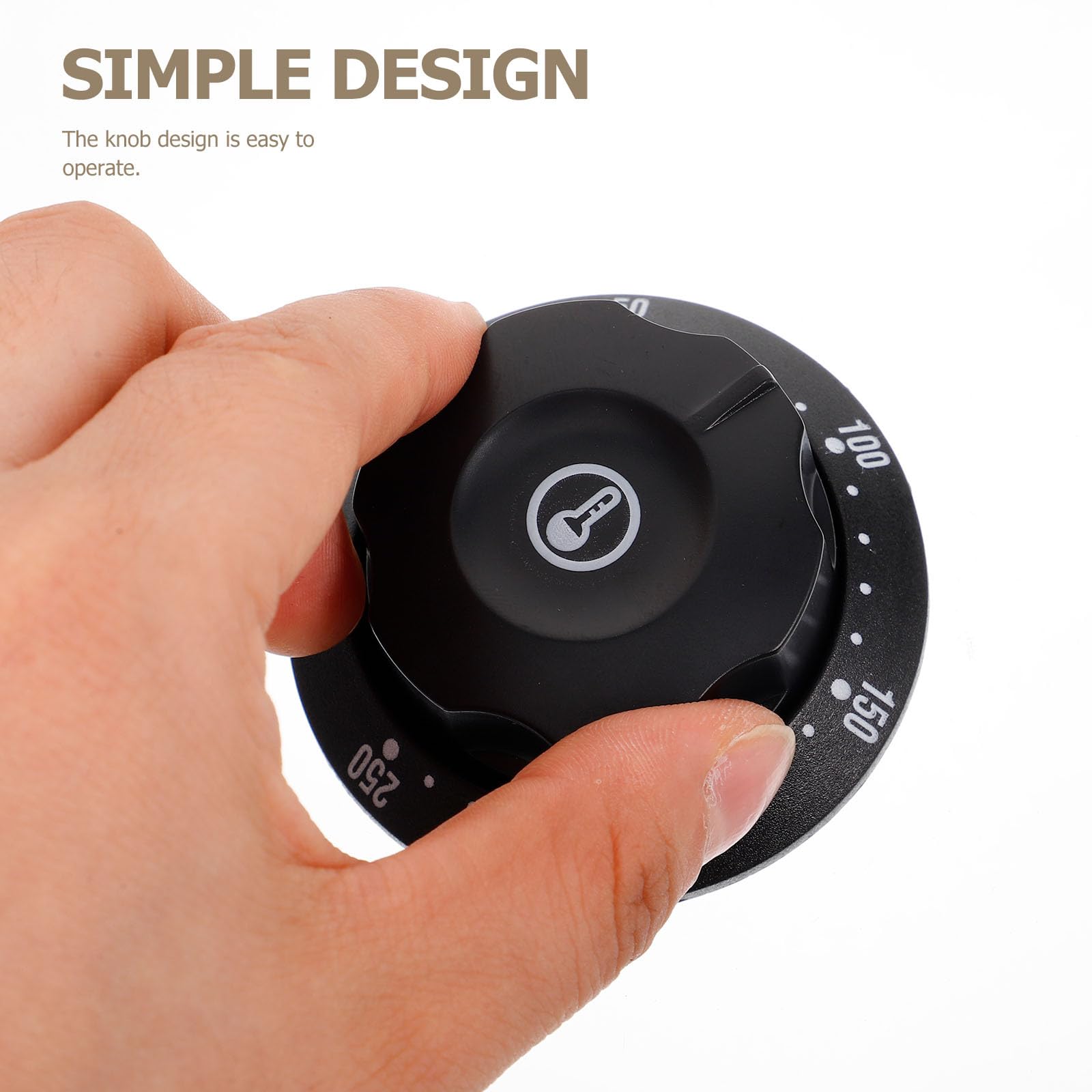 Perilla de Termostato Negro Plástico 50-250℃ para Horno | Compatible Freidoras y Calentadores de Agua, Control Preciso, Fácil Uso, No se Deforma ni Rompe