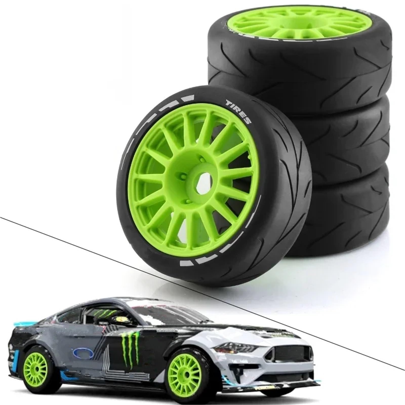 Per Kyosho Per VRX Per HPI WR8 Per HSP Per Hobao 1/8 Rc Auto 4 Pezzi 103mm Pneumatici In Gomma Ruota In Plastica 17mm Hex Parti Di Aggiornamento Parti Ricambio Rc
