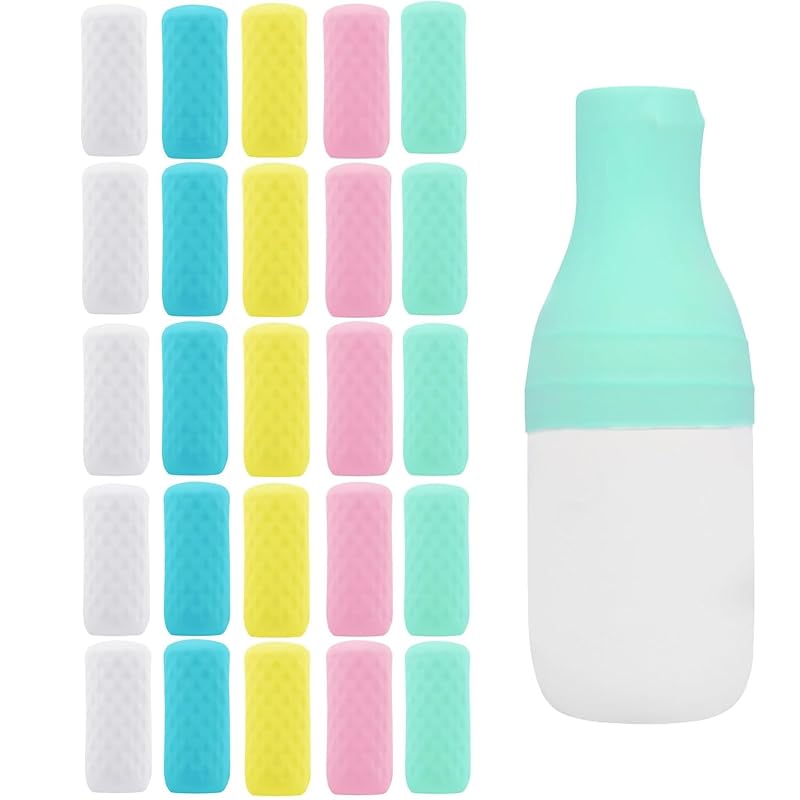 FOROUME Capas de Silicone para Frascos Recarregáveis, Pacote com 25
