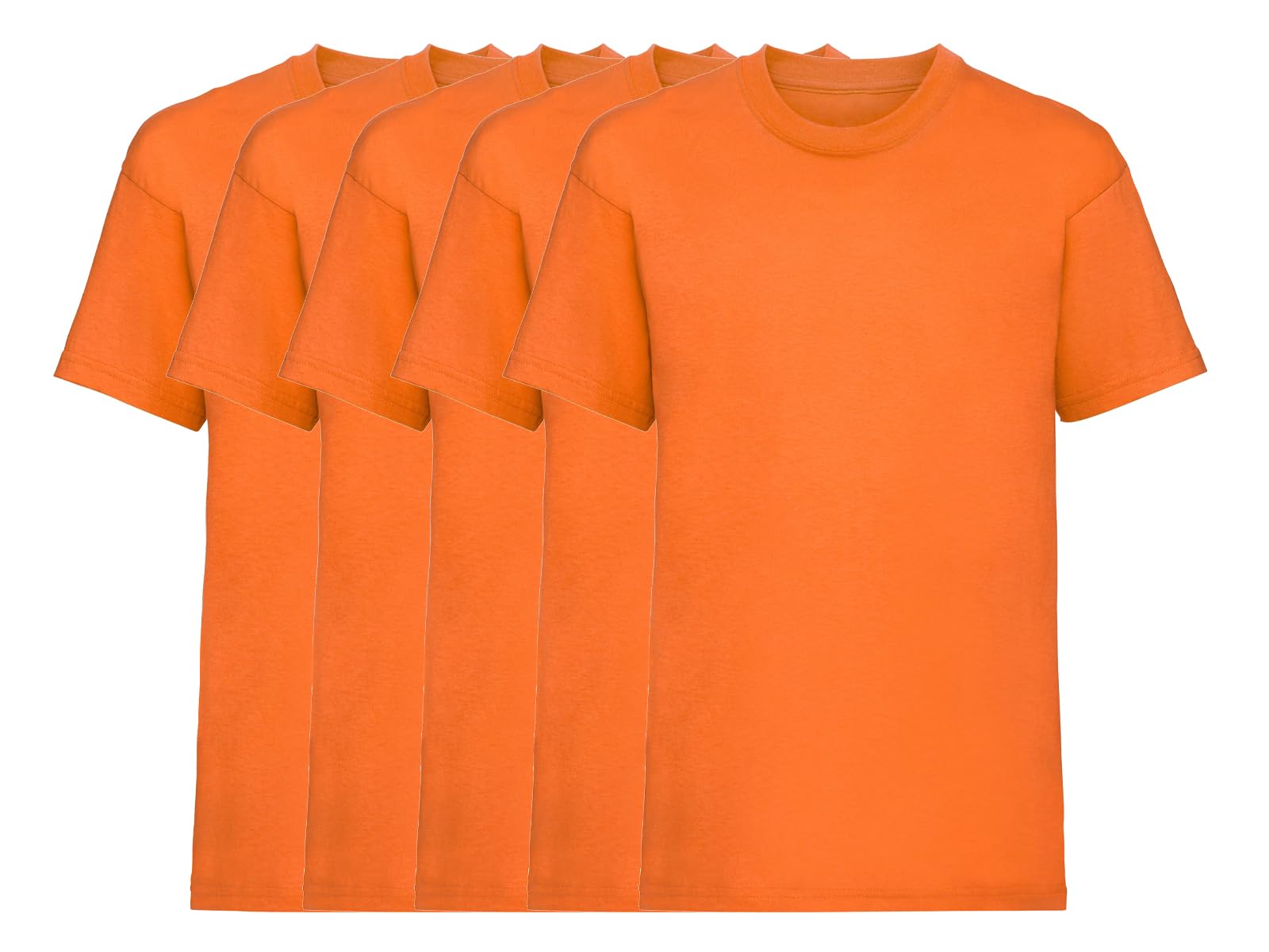 COOZO Unisex Kids Valueweight Pack of 5 Short Sleeve T-Shirts - Orange - 14-15 Years