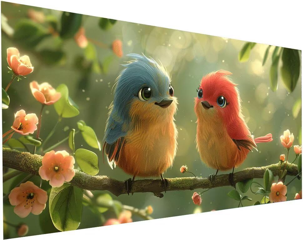 Diamond Painting Adulte XXL 100x200 cm - Kit Complet Peinture Diamant Oiseau et Fleur S-688