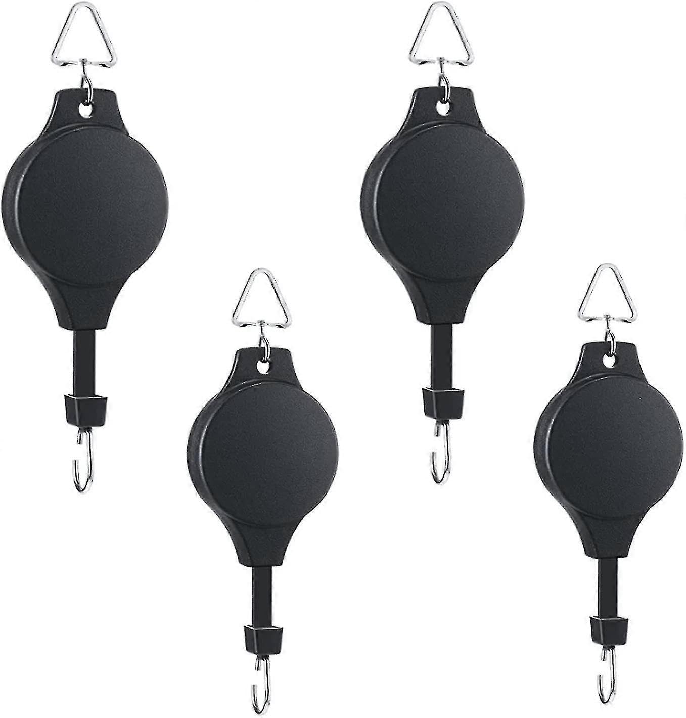 JOYHAPPST 4 Pack Plant Pulley Retractable Plant Hook Pulley Adjustable Plant Hanger Hanging Flower Basket for Garden Baskets Pots and Birds Feeder in Different