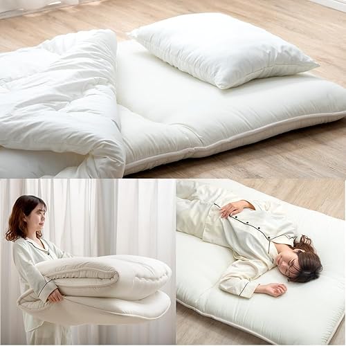 Miniatura 6 de TANSU NO GEN - Colchón futón japonés, individual, grosor extra de 4 pulgadas, 100% algodón, 22200050RE (92515)