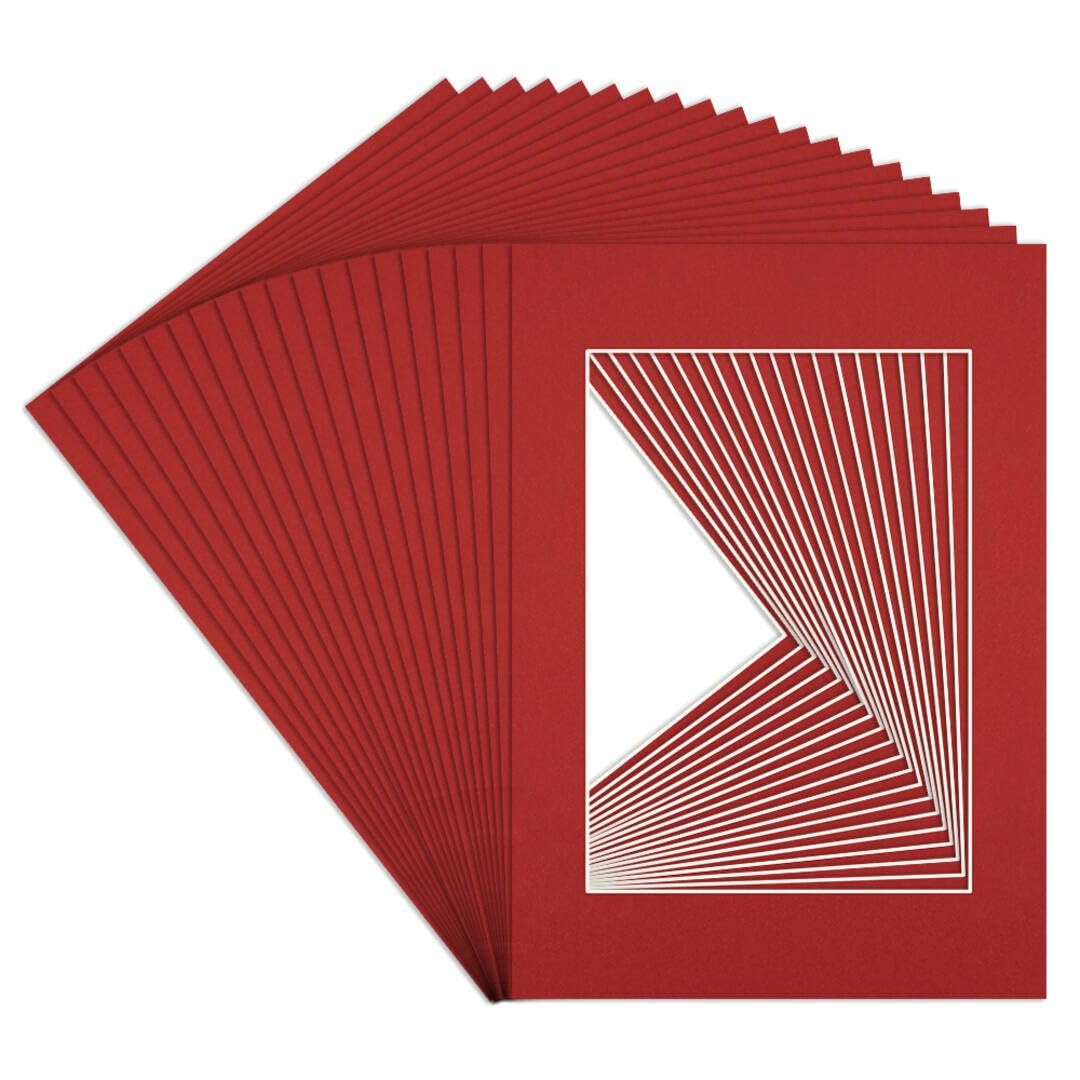 Procut Global A1 Crimson Picture Mounts to Fit A2 Aperture - Precision Cut Cardboard Photo Mount - Ideal for Frames, Prints, Artwork & Certificates - Sizes & Colours Available - 20 Pack โ image 1