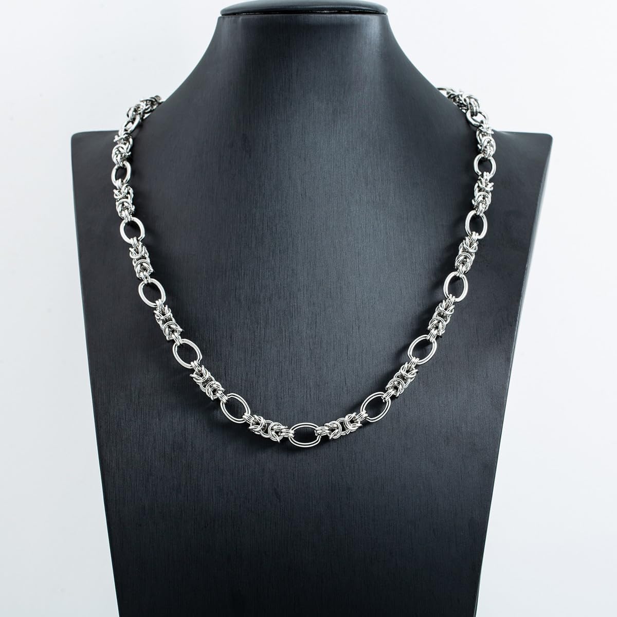 Stainless Steel Interlocking Oval Chain Necklace Knot Style Hip Hop Thick Chunky Jewelry for Men Women - Image 5