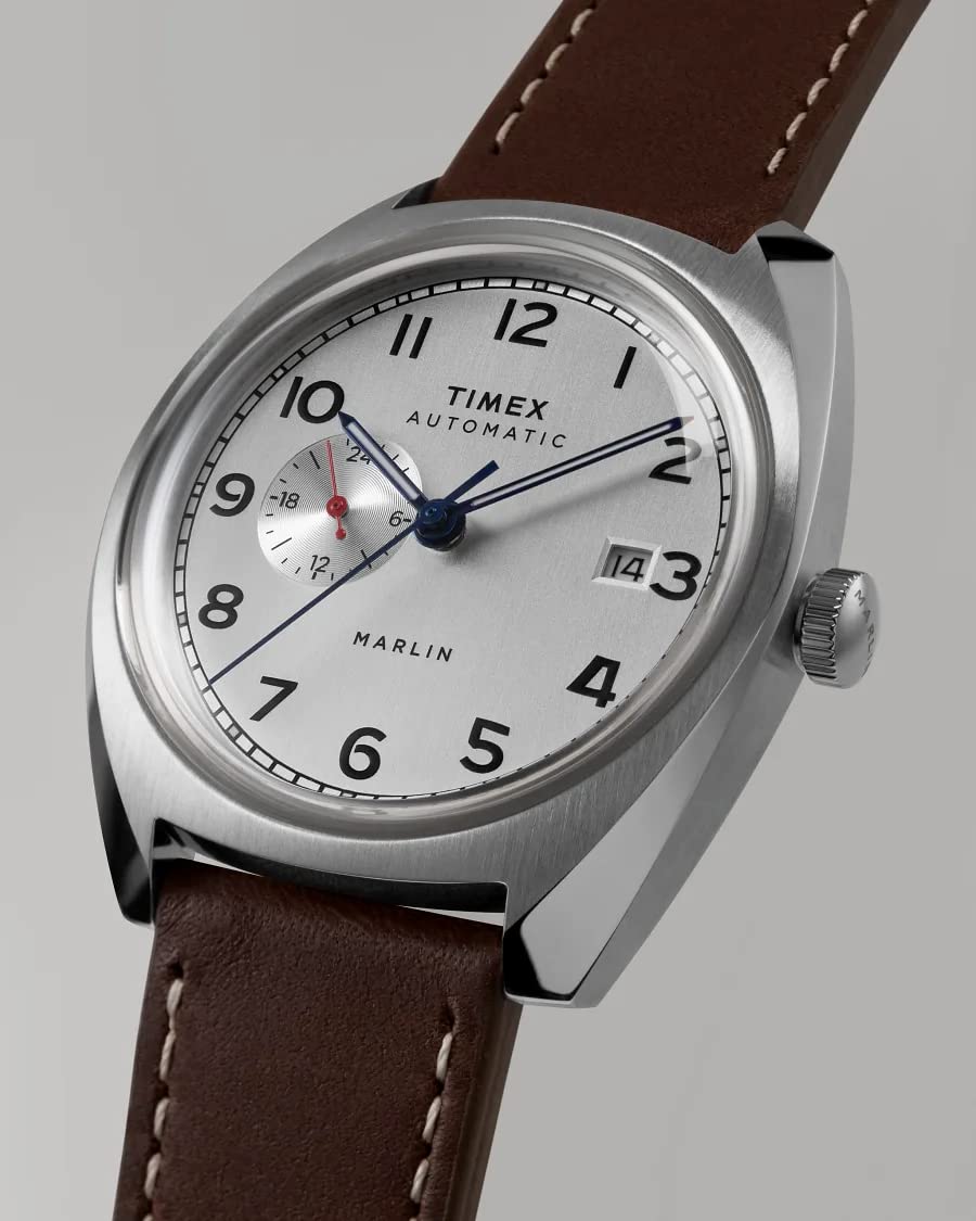 Timex Automatyczny męski zegarek multi-dial ze skórzaną bransoletką Marlin Sub-Dial