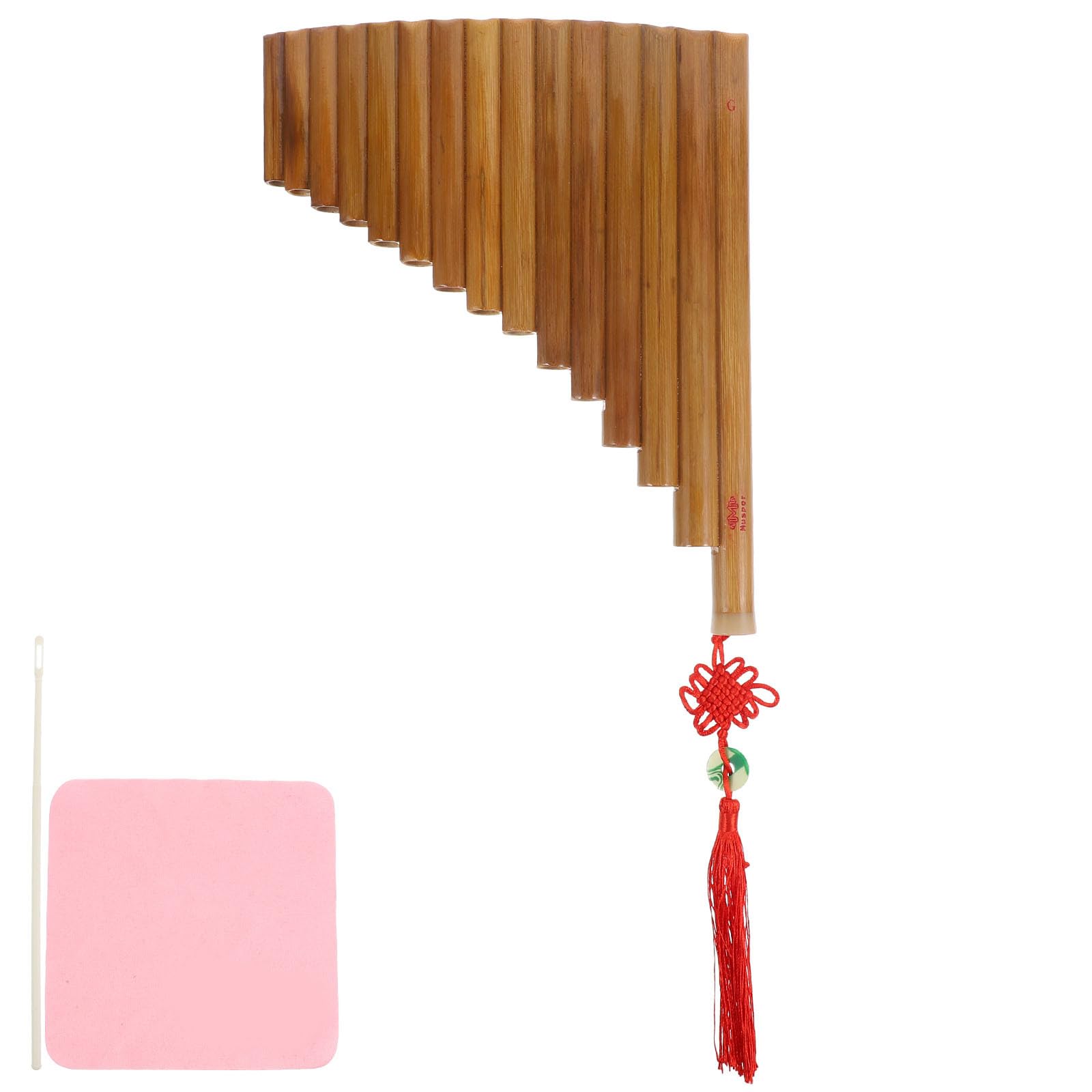 GALPADA Flûte de Pan Couleur Aléatoire 15 Tubes pour Débutants en Bambou Marron Instrument à Vent Artisanal Son Clair et Mélodieux, Design Créatif et Plusieurs styles