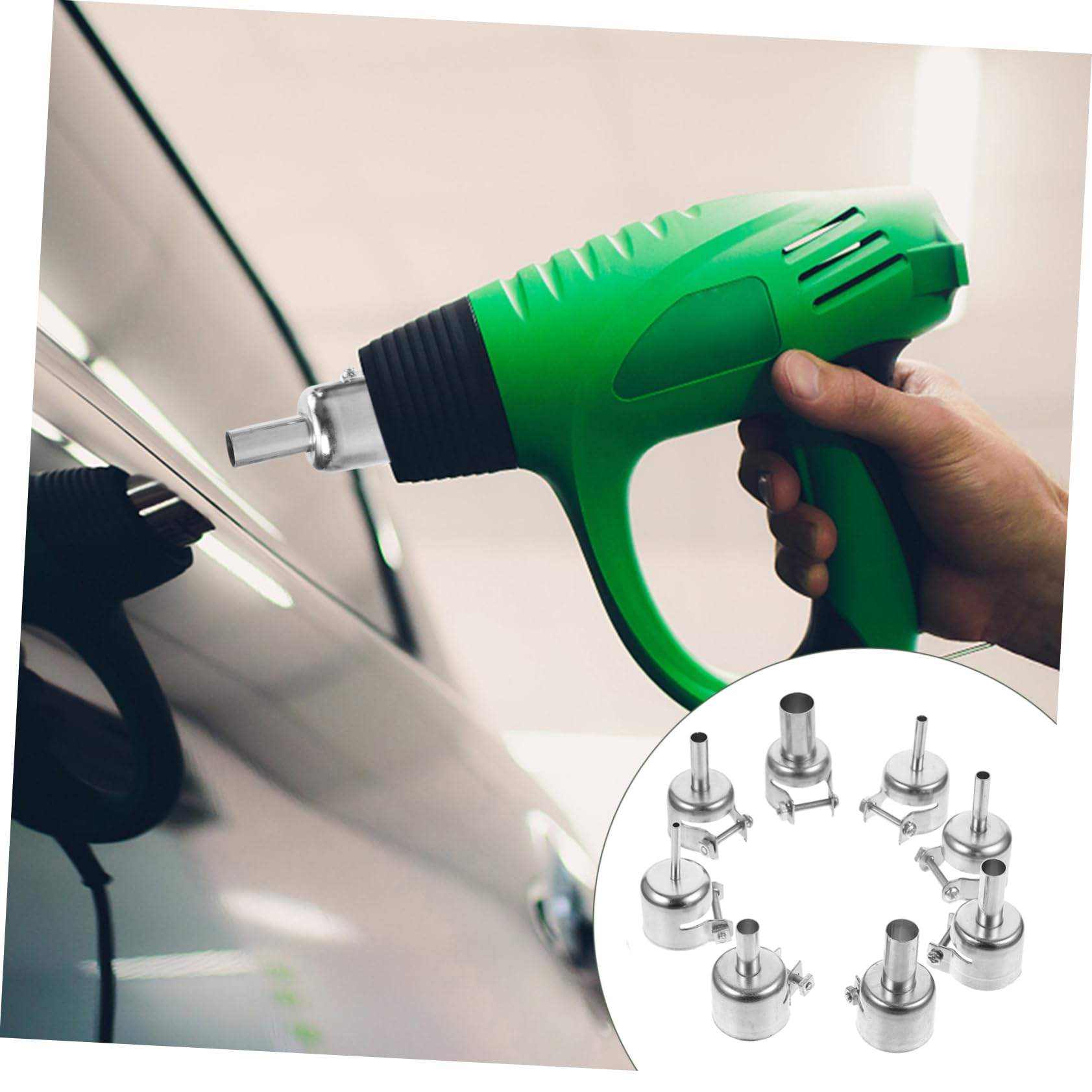 SOLUSTRE Hot Air Nozzles 8-pack 22mm Universal Nozzles for 850 952 852 Hot Air Sturdy Stainless Steel Heat Soldering Accessories