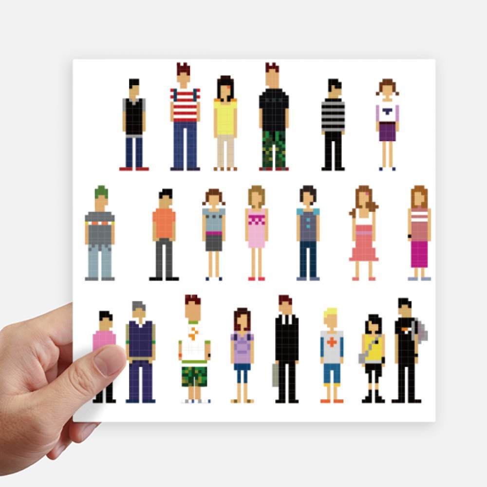 Pegatinas personajes juego pixeles cuadrados DIYthinker para personalizar maletas y paredes