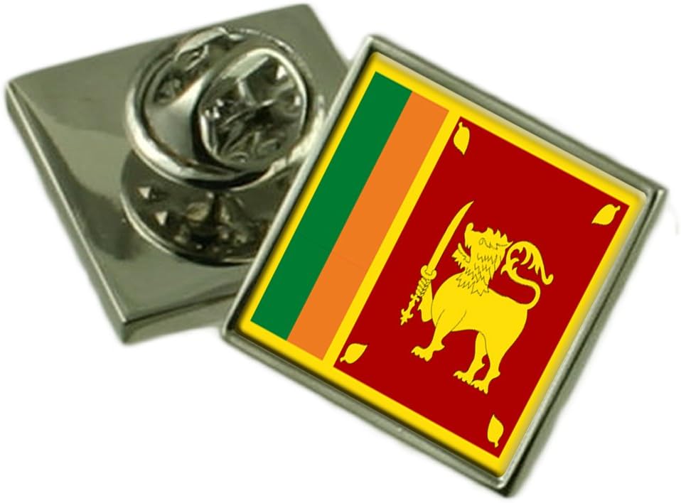 Sri Lanka Flag Lapel Pin Badge Solid Silver 925 Clothing
