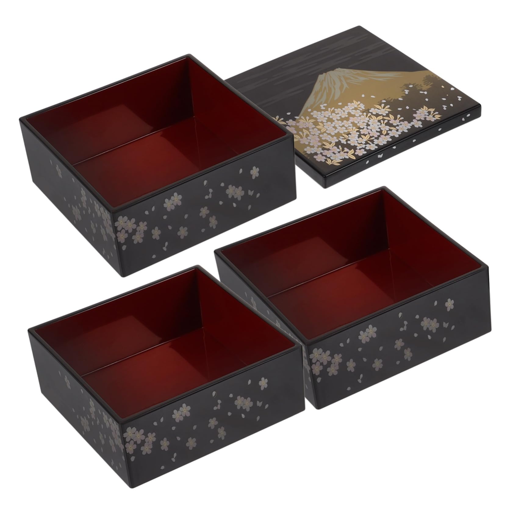 MAGICLULU Lot De 3 Boîtes À Déjeuner Traditionnelles Japonaises À 3 Couches Avec Couvercle