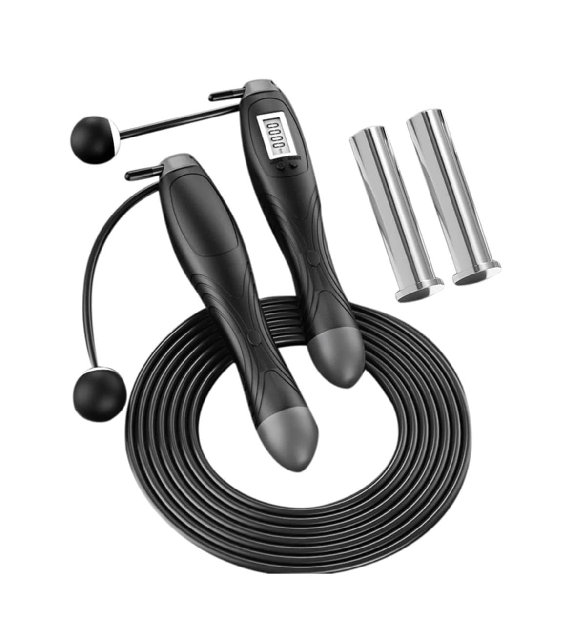 Skakanka Skakanki Regulowana Skakanka Do Ćwiczeń Fitness Inteligentne Cyfrowe Liczenie Kalorii Liny Do Skakania Z Obciążeniem Skakania na Skakance (Color : Black, Size : 280cm)