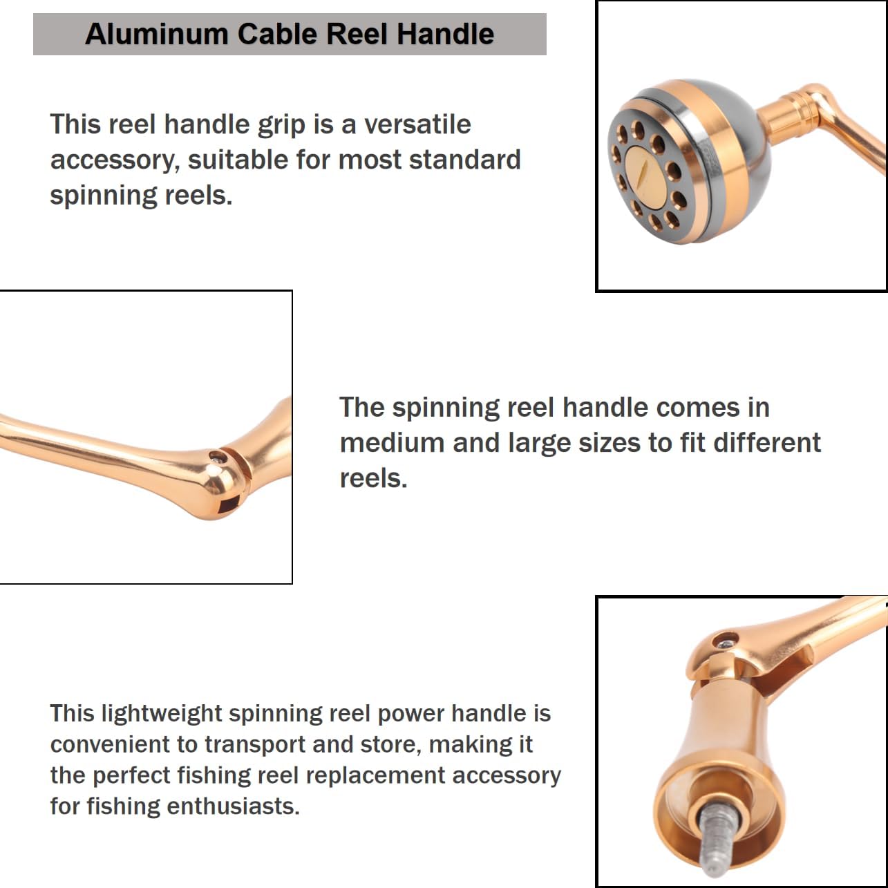 Reel Handle Conversion, Fishing Reel Parts Screw in Reel Handle Aluminum Alloy Reel Handle Reel Handle Gripfor Spinning Reel for Fishing Lover Outdoor
