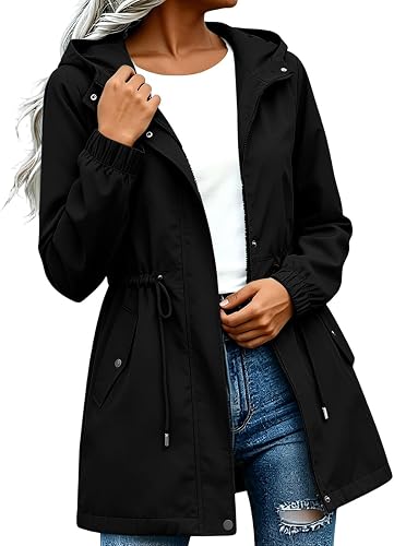 Rain Jacket Women Waterproof Lightweight Jackets 2026 Relaxed Fit Windproof Tops