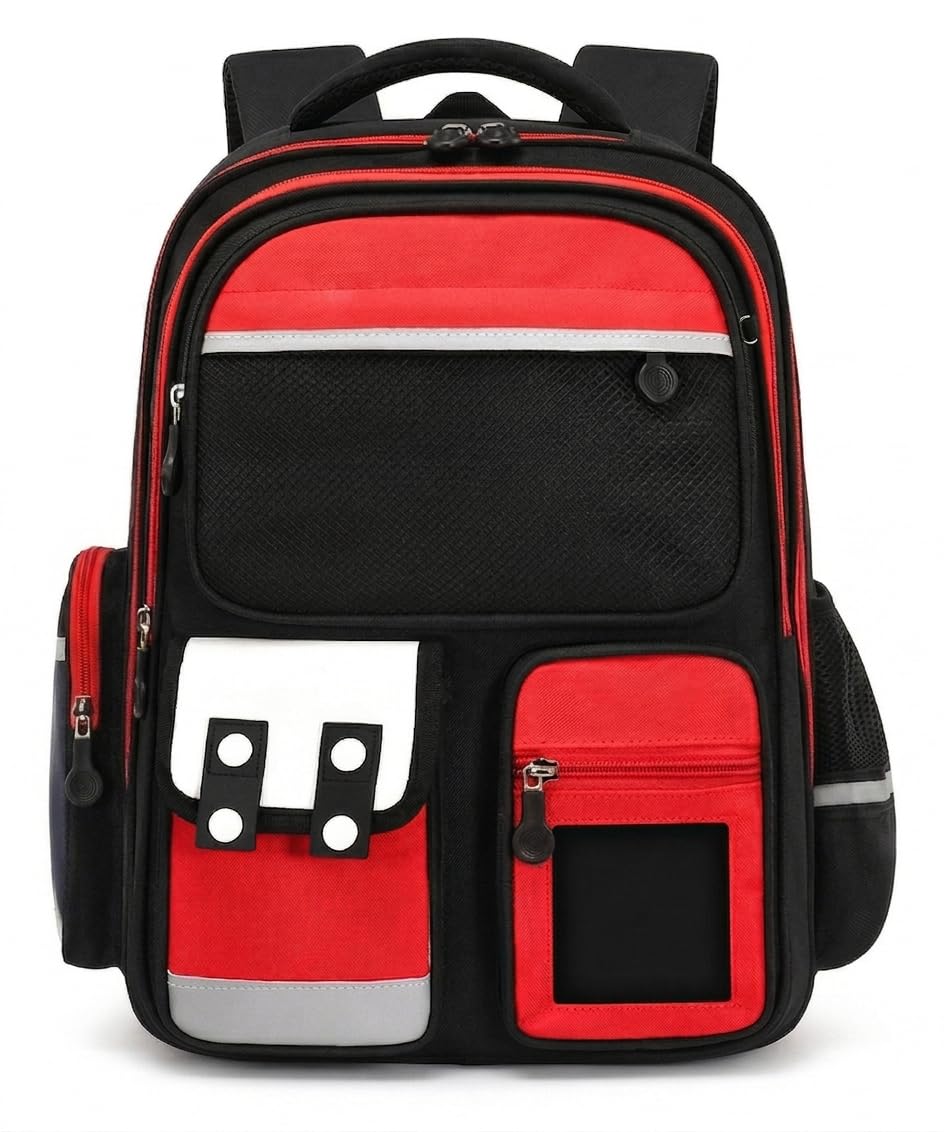 School Bag for Kids Ages 7-10 (Grades 3-6) – With Spine Support & Posture Care, 25L Lightweight | Water-Resistant| Bag, 6 Compartments & Reflective Safety Strips, for Boys & Girls-image-48