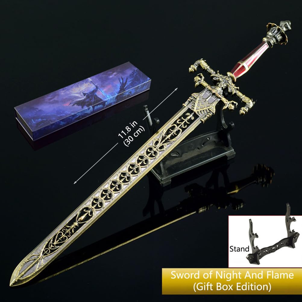 replica in lega di zinco Modello da esposizione Spada della Notte e Fiamma con supporto 30 cm