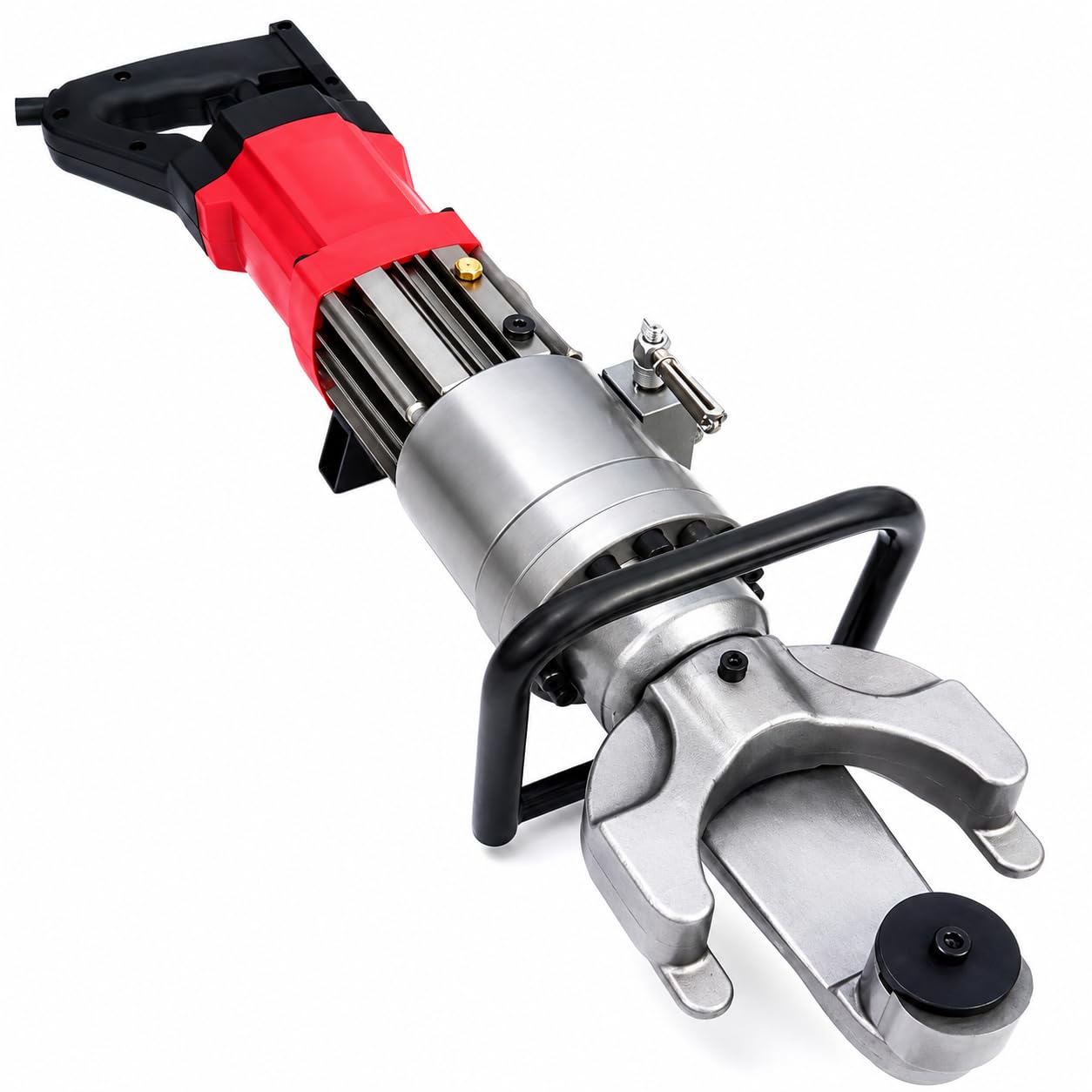 Piegatrice portatile del tondo per cemento armato, macchina piegatubi d'acciaio 1100W con angolo regolabile 0-90°, capacità di 4-22mm e scatola di immagazzinaggio