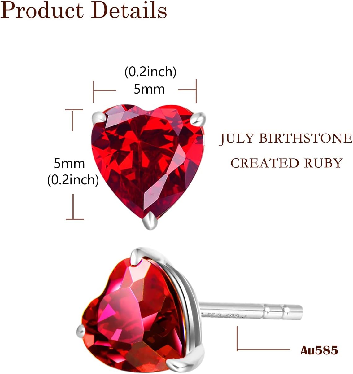 FANCIME 14k Solid Yellow Gold Stud Earrings Gemstone Prong Cluster Stud Earrings Fine Jewelry Gifts for Her Mom Women Wife - Image 2