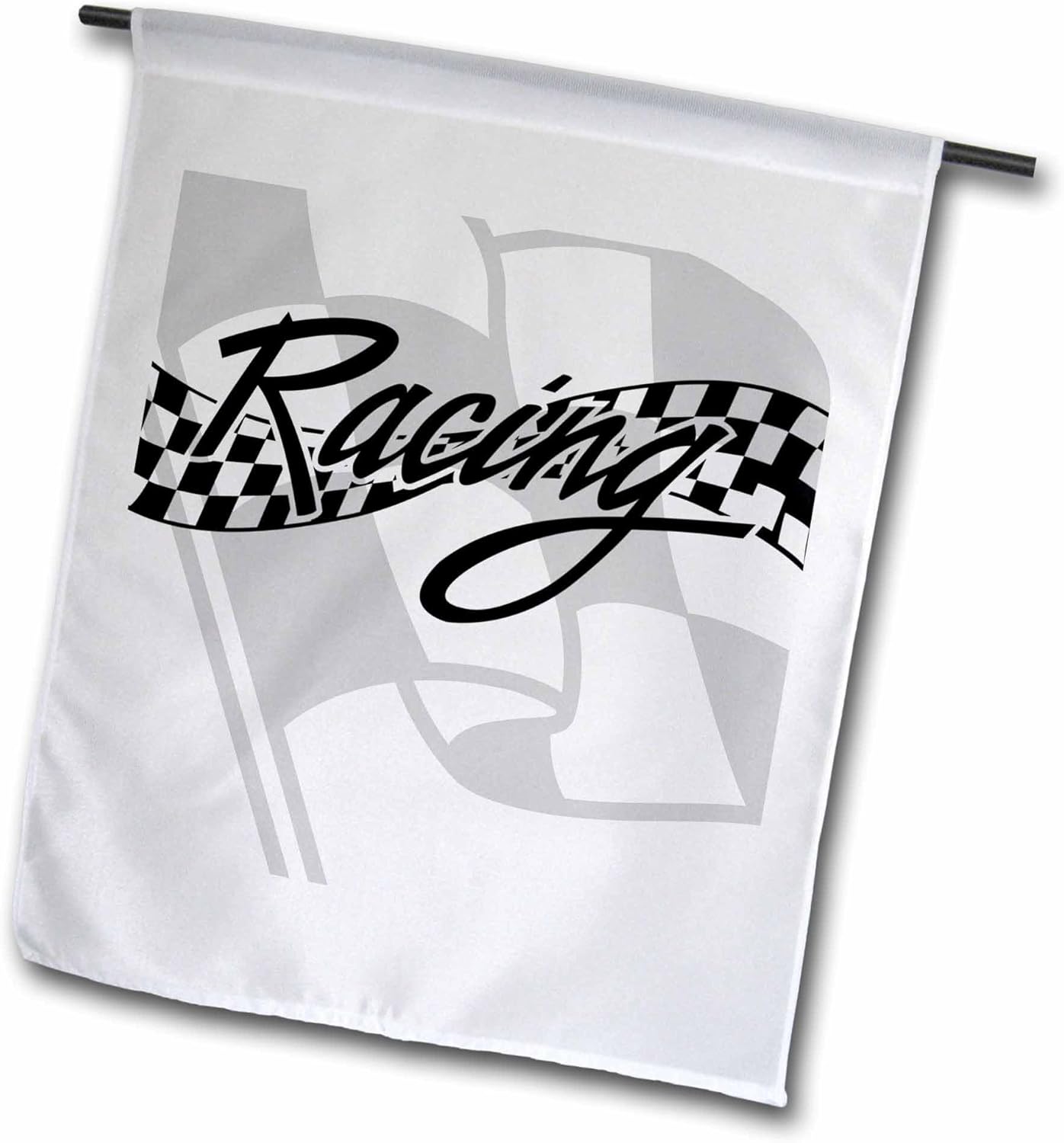 3dRose fl_99325_1 Racing Black and White Checkered Garden Flag, 12 by 18-Inch