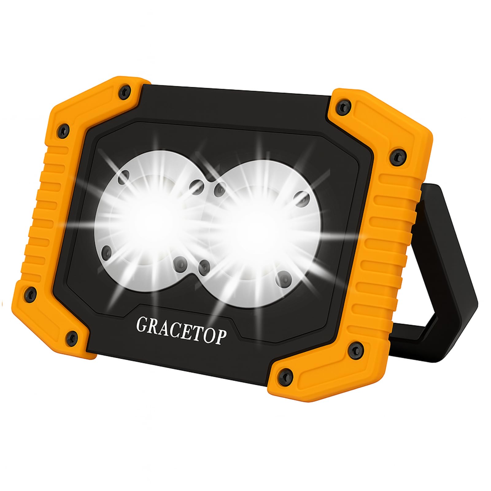 30W LED Work Light Rechargeable COB Battery Floodlight Super Bright 2000LM Portable Outdoor Security Flood Light USB Lamp Waterproof for Camping Garage Hiking Fishing Garden [Energy Class A+]