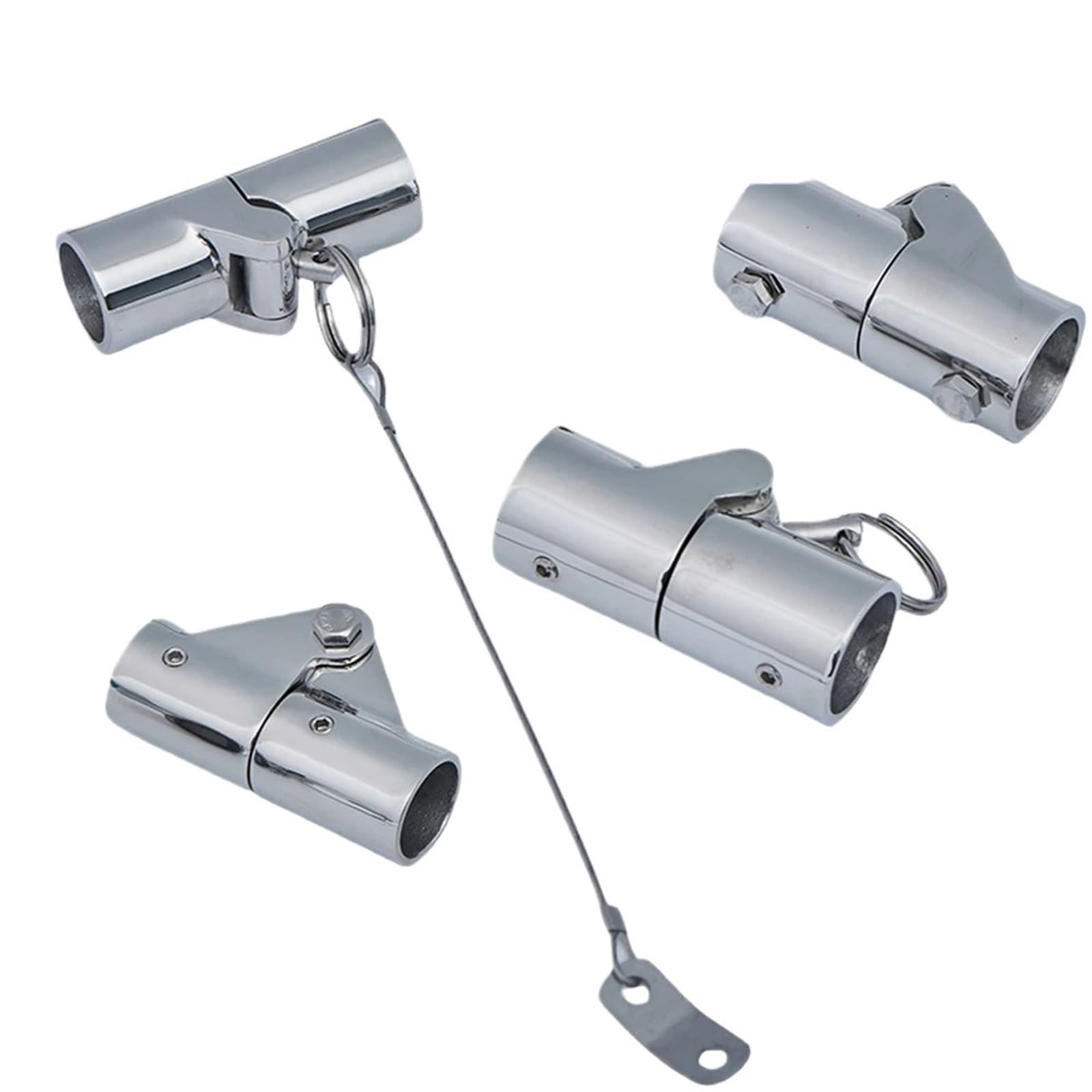 22 25 mm Hardware per asta asta ringhiera palo baldacchino in acciaio inox 316 tubo tubo pieghevole connettore di accoppiamento girevole (tipo a vite, 22 mm)