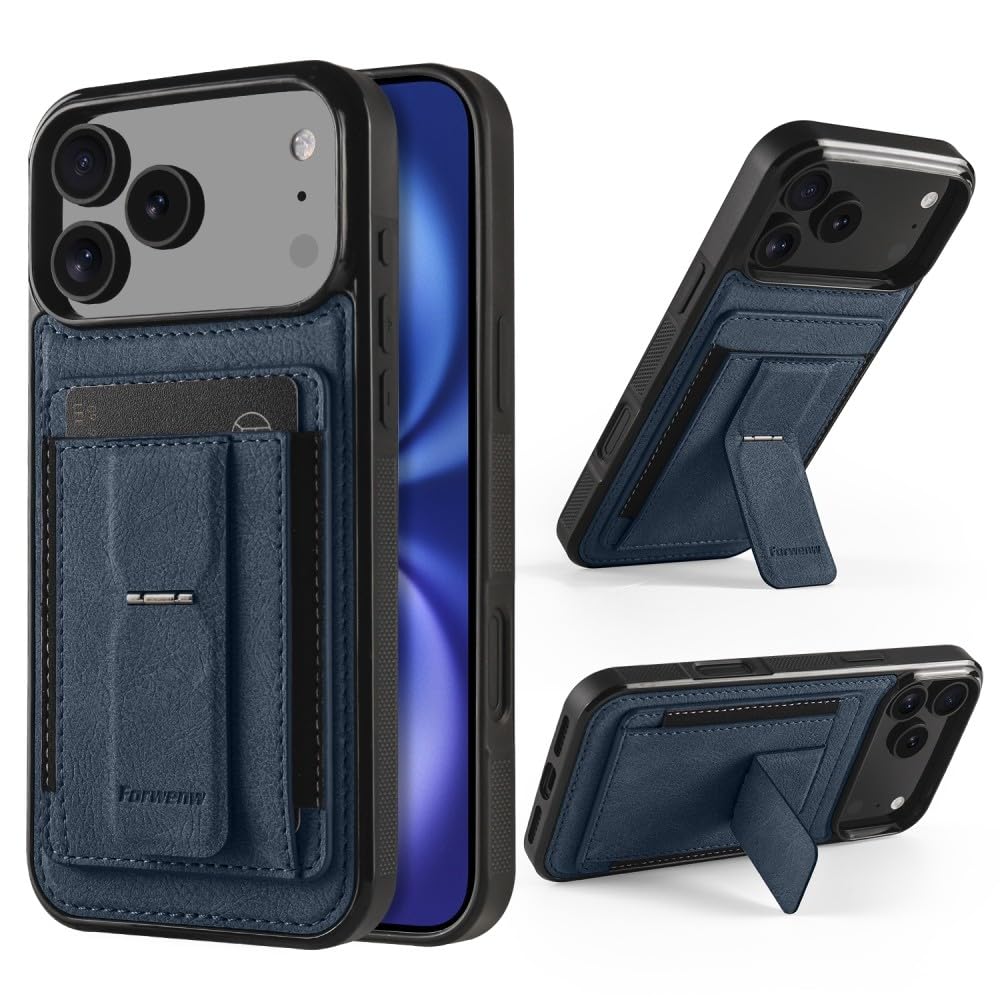 Étui iPhone 16 Plus bleu protège l'écran des rayures et range vos cartes