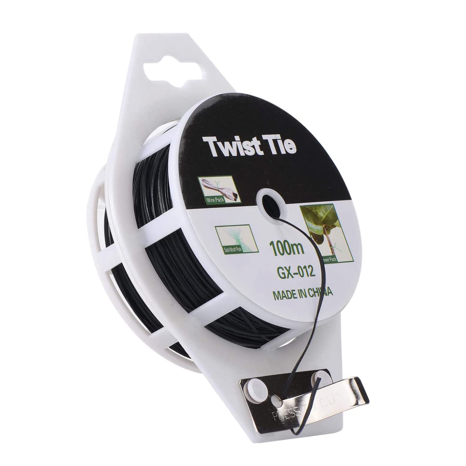 LEVADA PLUS Twist Tie (100M) With Cutter - Multifunction For Garden, Cable and Office Organizer, Bag Sealing (Black)