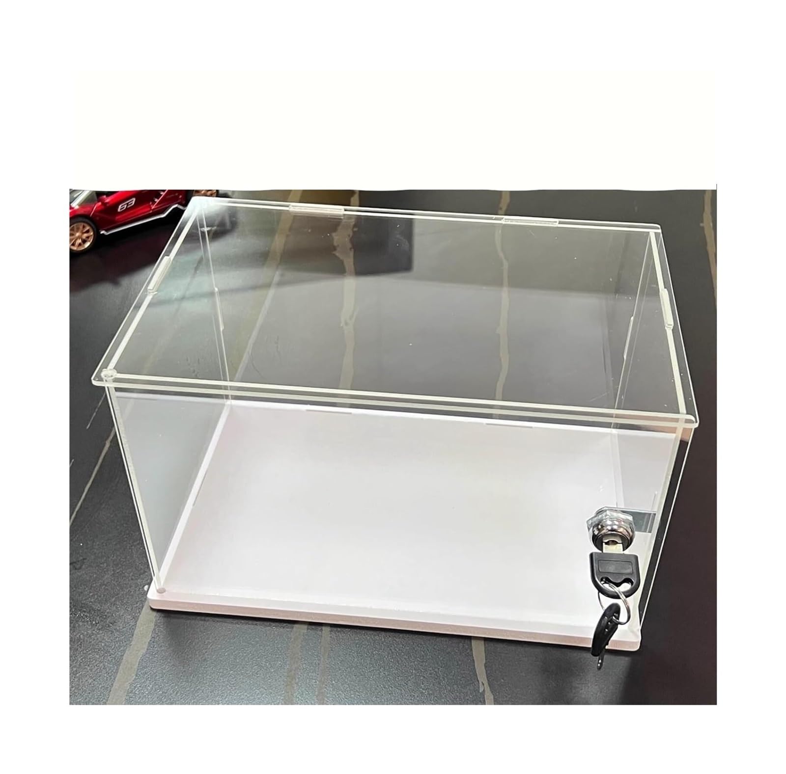 Acrylic Display Box, Acrylic Locking Display Box With Keys And Cover Multiple Sizes(35x35x35cm(14x14x14in))