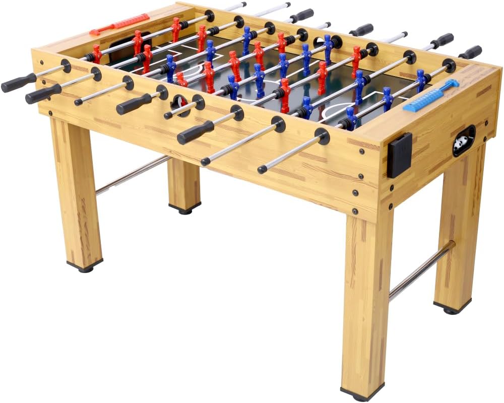 54-Inch Hurricane Foosball Table for Family Game Rooms with Light Cherry Finish, Analog Scoring and Free Accessories