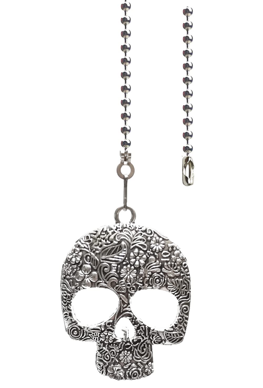 12" Skull Mask Ceiling Fan Pull Chain Extender with Ball Connector