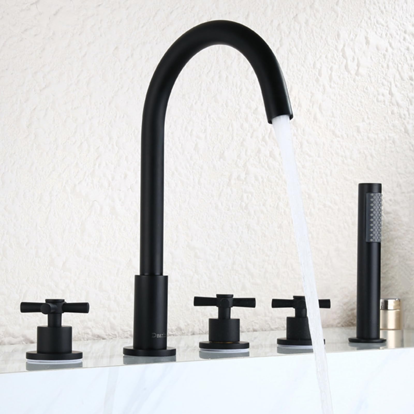 Mitigeur baignoire laiton noir de qualité supérieure avec bec orientable 360