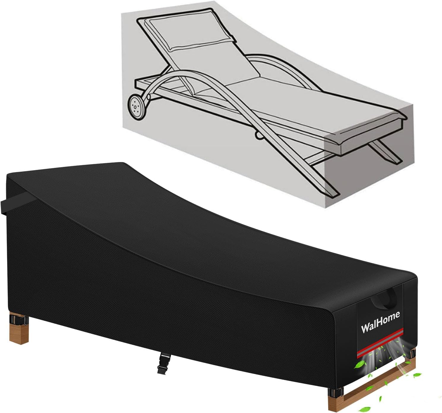 Funda para chaise longue de Patio, resistente al agua, resistente al agua, resistente a los rayos UV, funda de chaise longue de ratán